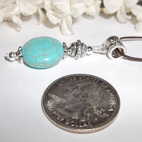 Turquoise Blue Adjustable Length Short or Long Fashion Accessory Necklace 4840 - Picture 3 of 11